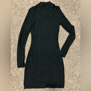 Sexy Black Cable Knit Dress